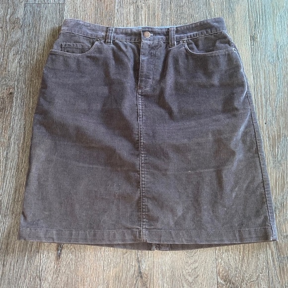 LL bean favorite fit size 8 brown corduroy skirt - Picture 1 of 7